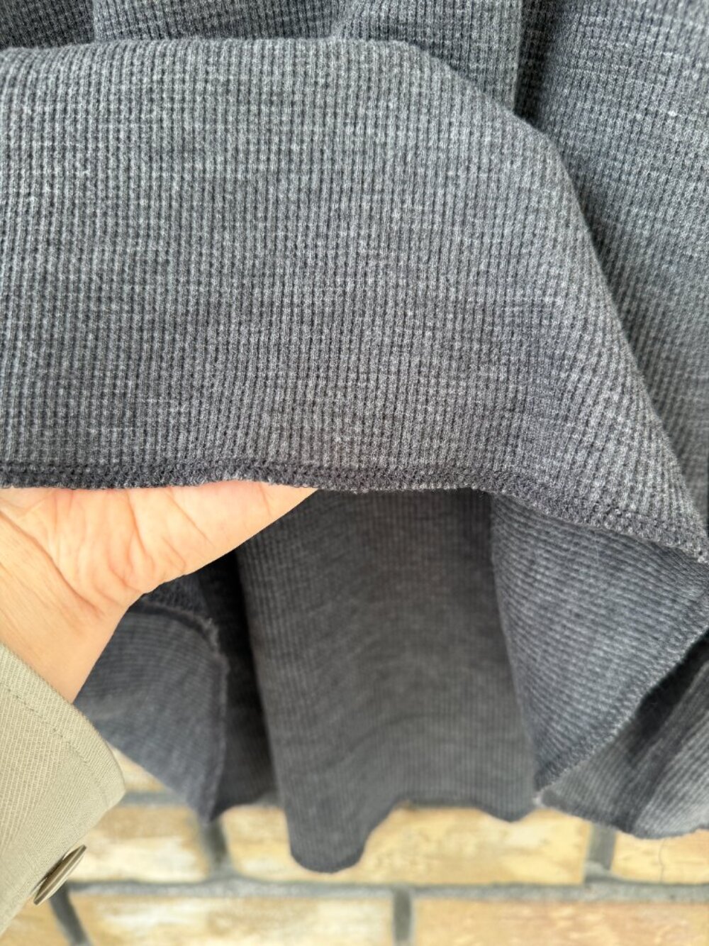 BDG Urban Outfitters Baselayer Thermal Long Sleeve Tee - Grey - XL - Picture 6 of 15